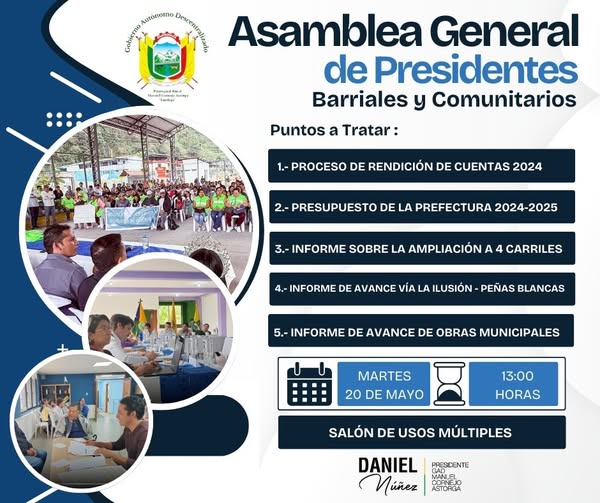¡Convocatoria Asamblea de Presidentes!